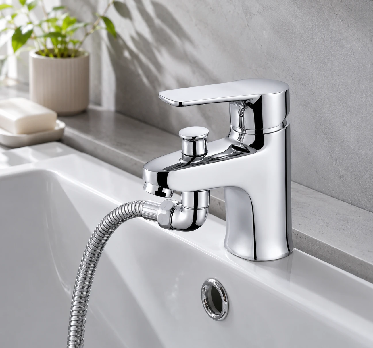 Vòi chậu liền sen 1 lỗ nóng lạnh CO 3012