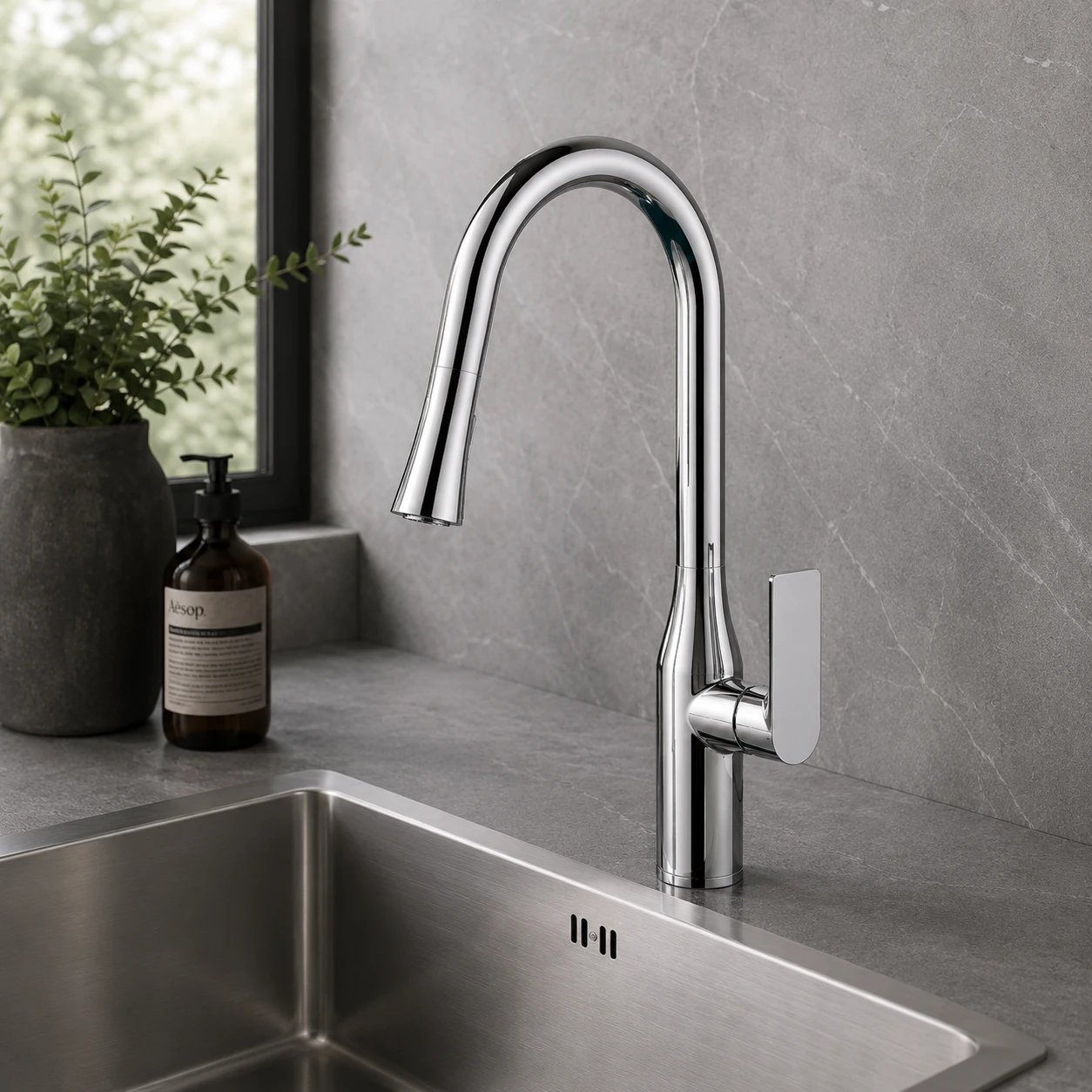 Vòi bếp nóng lạnh rút dây CO 7050