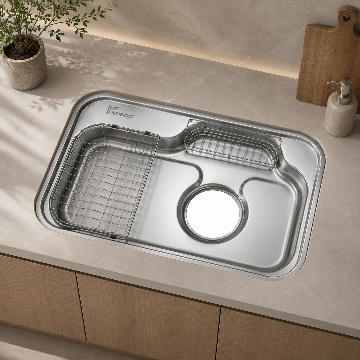 Chậu rửa inox 1 hố đại CO 8415