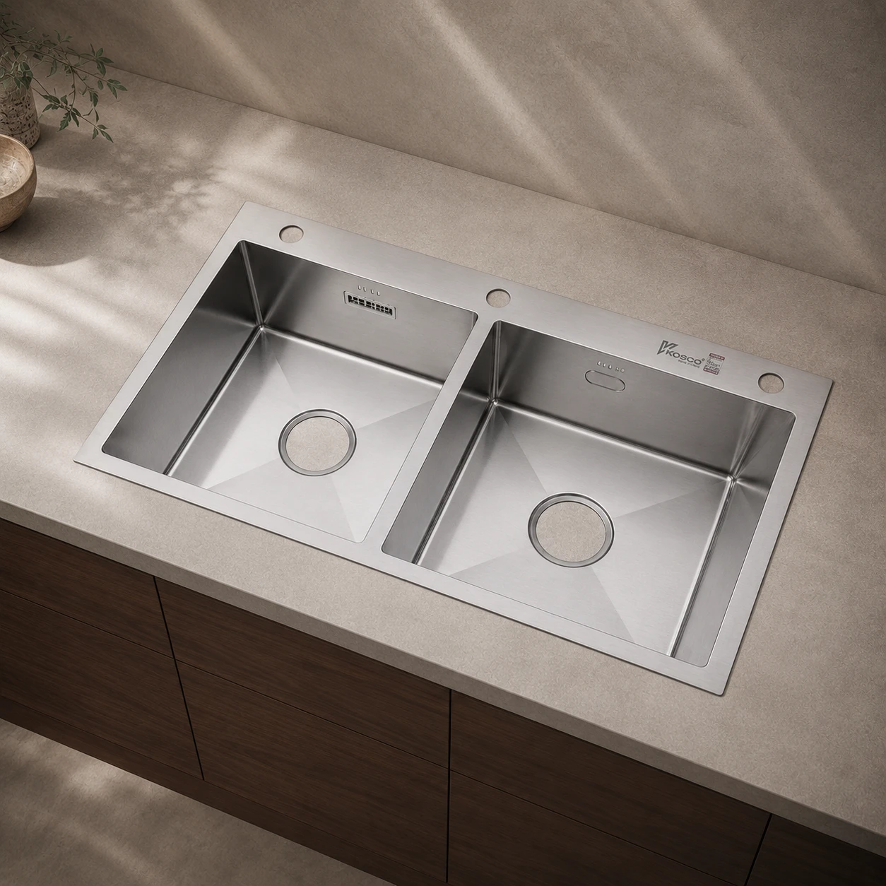 Chậu rửa inox 2 hố cân CO 8848